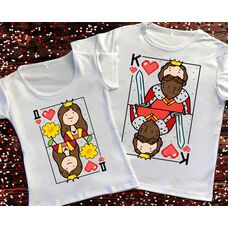 Парні футболки з принтом - Дама і Король