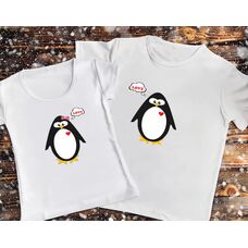 Парні футболки з принтом - Пінгвіни