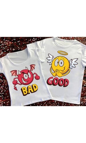 Парні футболки з принтом - Bad / Good