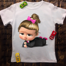 Детская футболка  с принтом -Boss baby girl 03