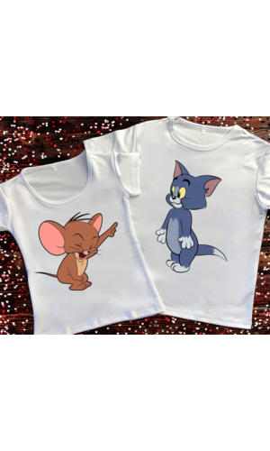 Парні футболки з принтом - Том І Джері