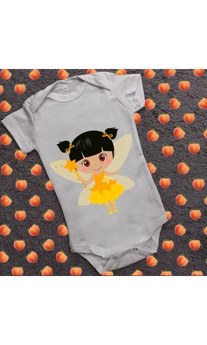 Дитячий боді з принтом - Фея брюнетка