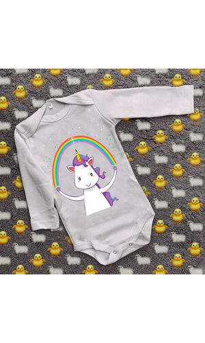 Дитячий боді з принтом - Єдиноріг