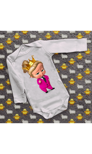 Дитячий боді з принтом -  Boss baby girl 
