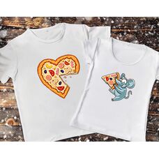 Парні футболки з принтом - Кусочок піци