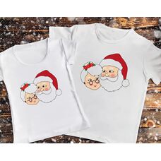 Парні футболки з принтом - Дід і Бабуся мороз