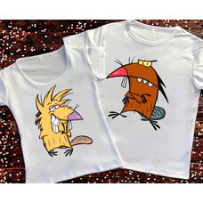 Парні футболки з принтом - Злюки бобри