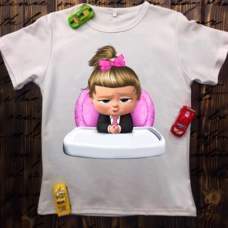 Детская футболка  с принтом -Boss baby girl 02