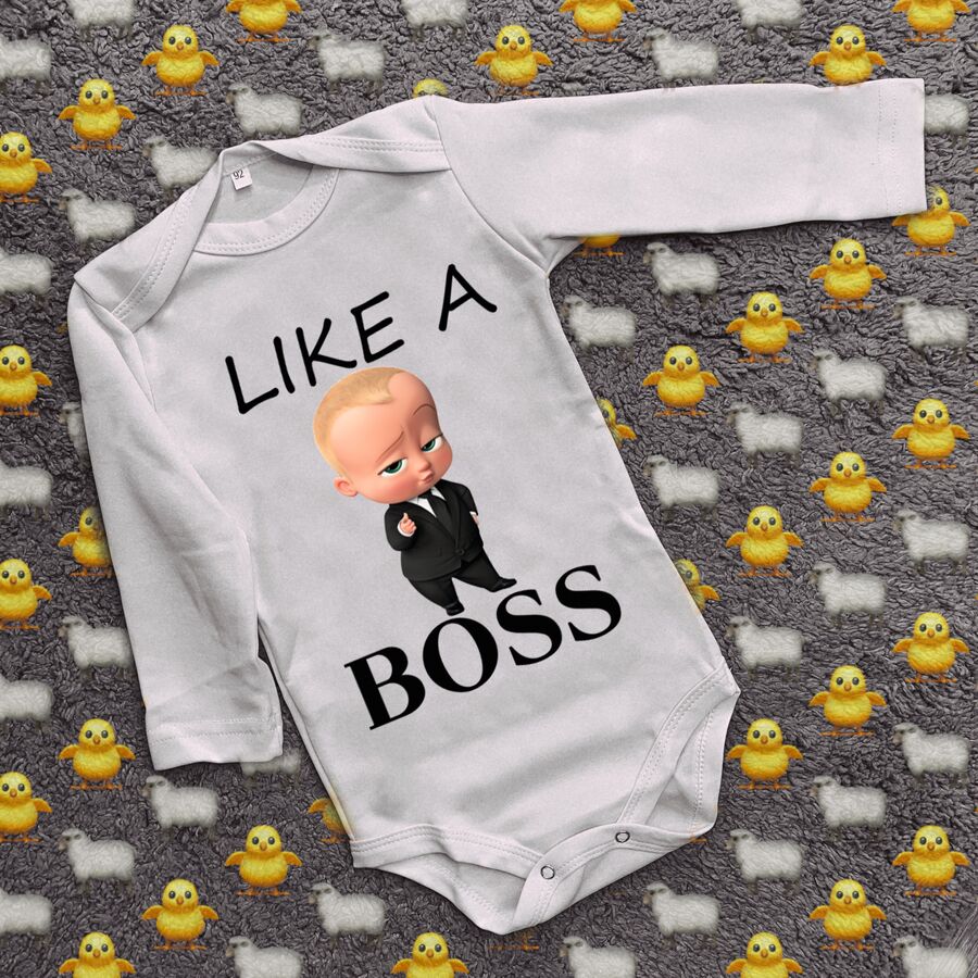 Детский бодик с принтом - Like a Boss