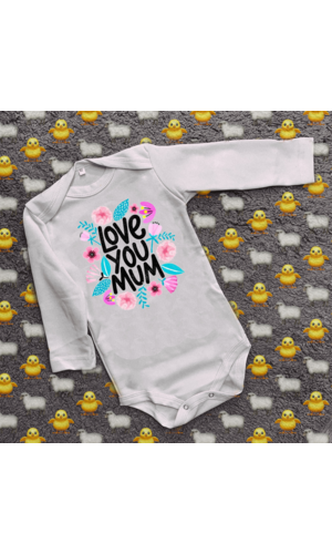 Дитячий боді з принтом - Love you mum