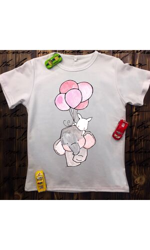 Дитяча футболка з принтом- Слон з Шарами