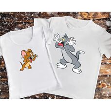 Парні футболки з принтом - Том і Джеррі