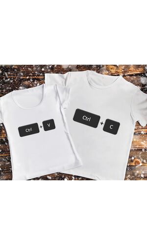 Парні футболки з принтом - Ctrl C + Ctrl V
