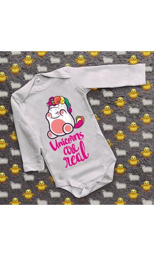 Дитячий боді з принтом - Unicorns are real