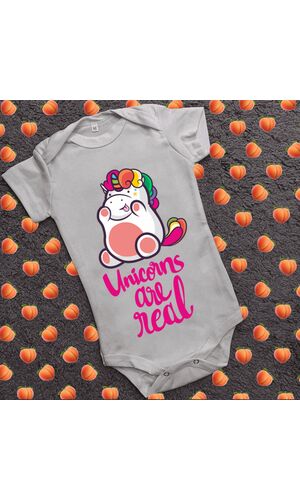Дитячий боді з принтом - Unicorns are real