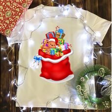 Детская футболка  с принтом - Новогодние подарки