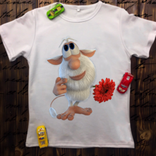 Детская футболка  с принтом -Буба с цветком