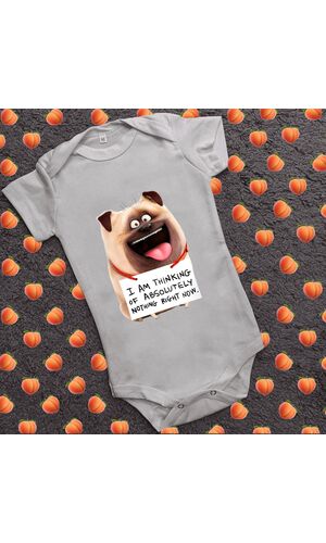 Дитячий боді з принтом - Домашні тварини-Мопс 