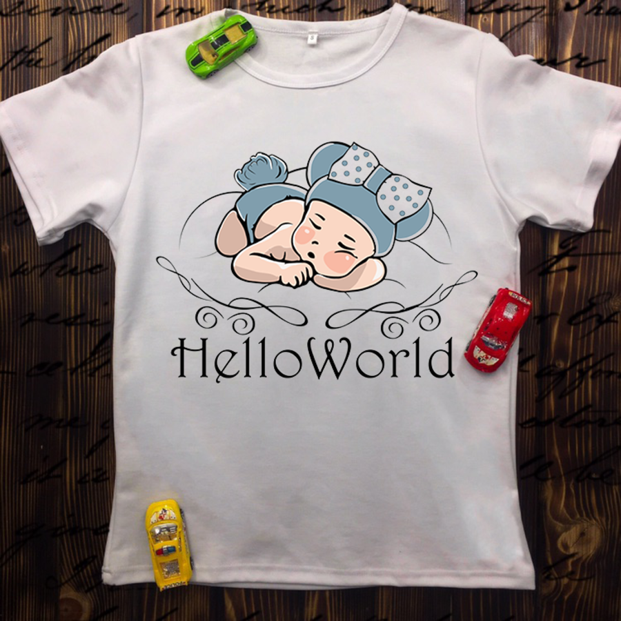 Детская футболка  с принтом -Hello World